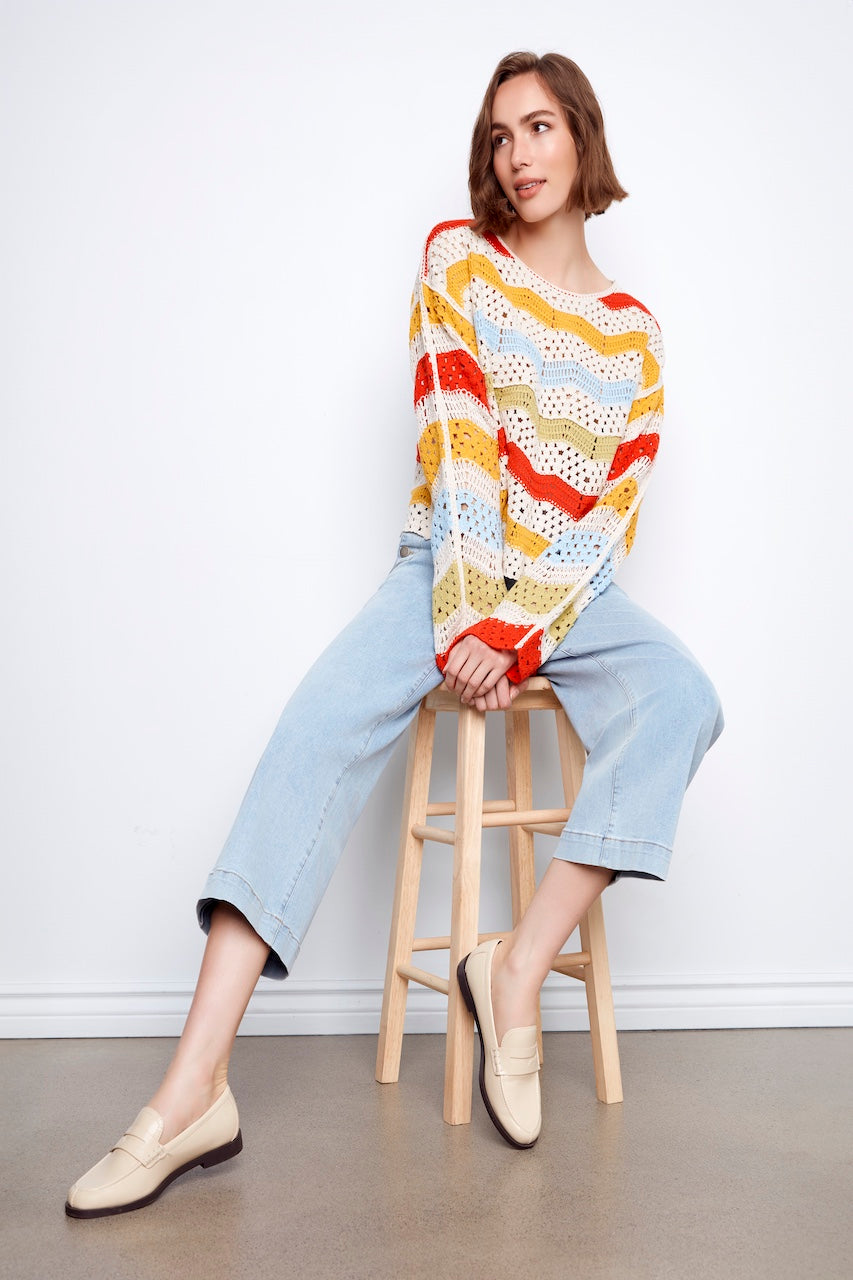 Le haut en crochet coloré Charlie B. | C4674-777C