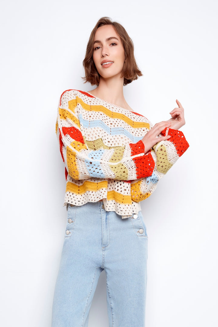 Le haut en crochet coloré Charlie B. | C4674-777C