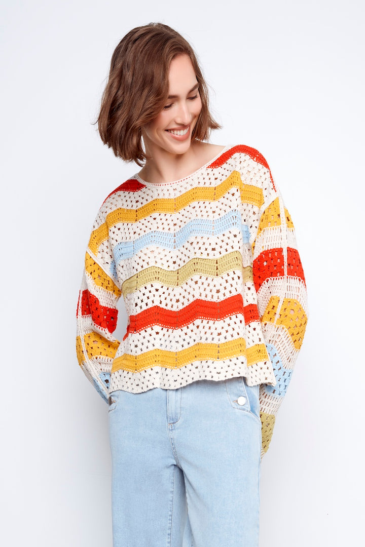 Le haut en crochet coloré Charlie B. | C4674-777C