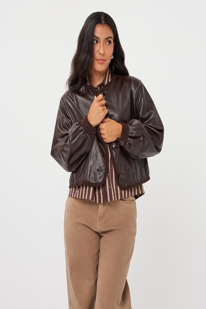 Le veston court en faux cuir Esqualo | F2611512