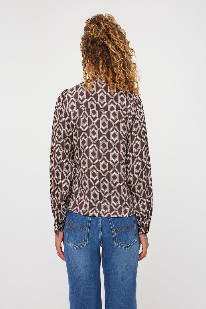 La blouse imprimée à nœud Esqualo | F2614508