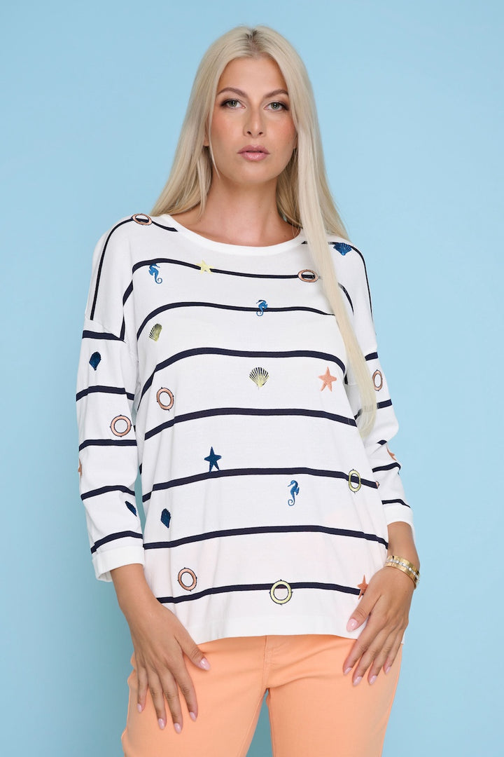 Le chandail brodé Picadilly | FE798MR