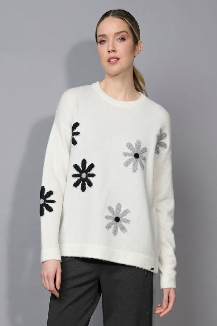 Le pull à fleurs contrastantes Picadilly | FK755YG
