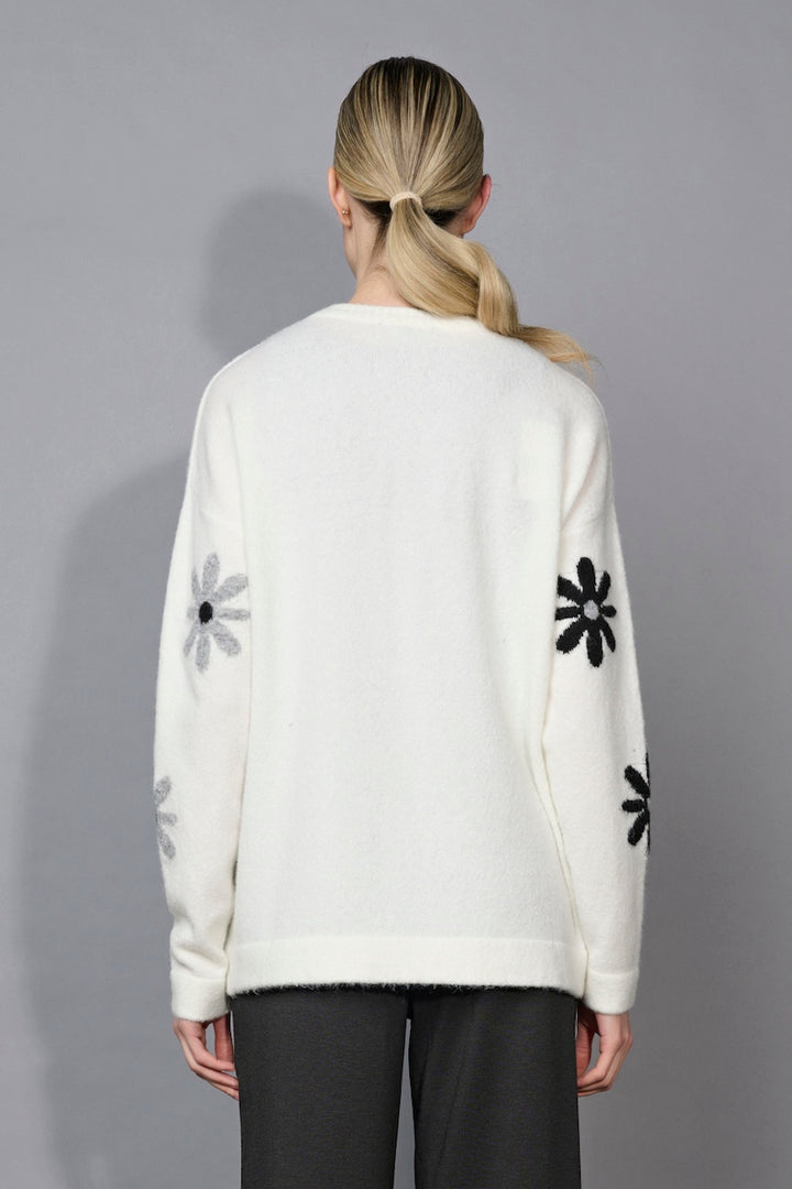 Le pull à fleurs contrastantes Picadilly | FK755YG