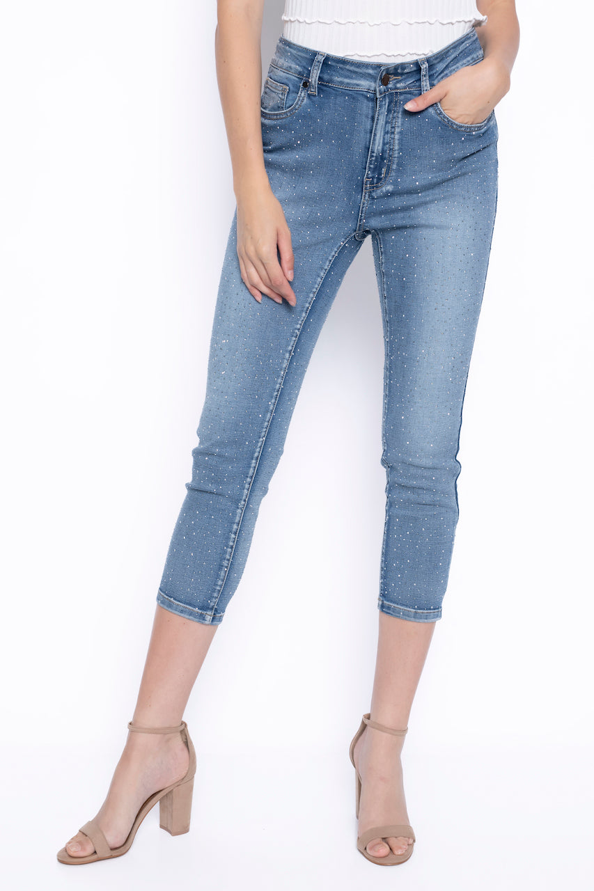 Le jeans 7/8 Rhinestone de Picadilly