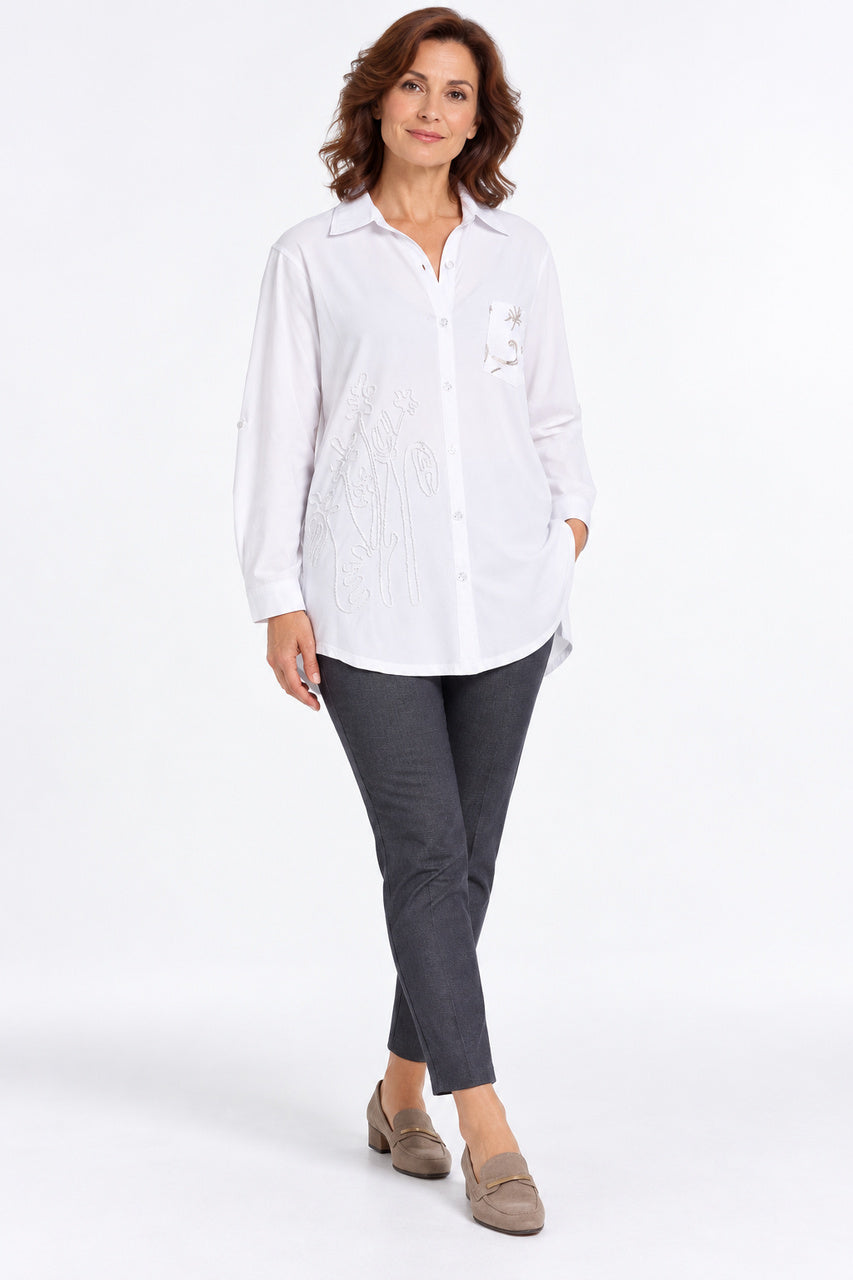 La chemise à broderies florales Moffi | KBF2621