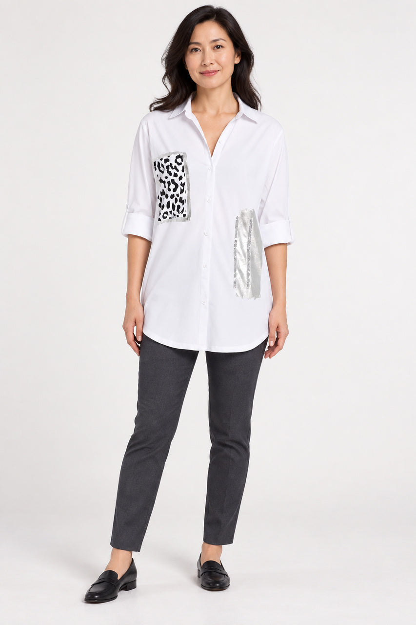 La blouse à détails contrastants Moffi | KBF2622