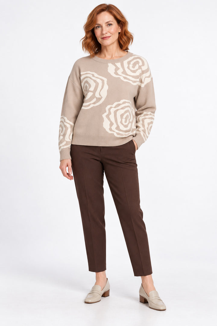 Le chandail en tricot à motif floral Moffi | KF2604