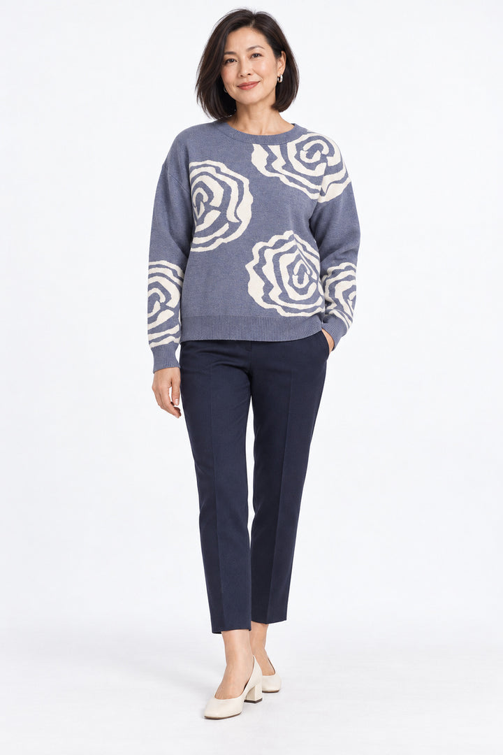 Le chandail en tricot à motif floral Moffi | KF2604