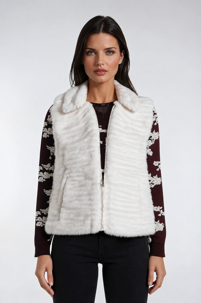 La veste sans manches en fausse fourrure Ness | N120444