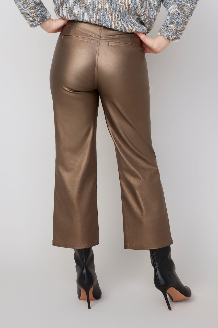 Le pantalon métallique doré Renuar | R11037-E3054