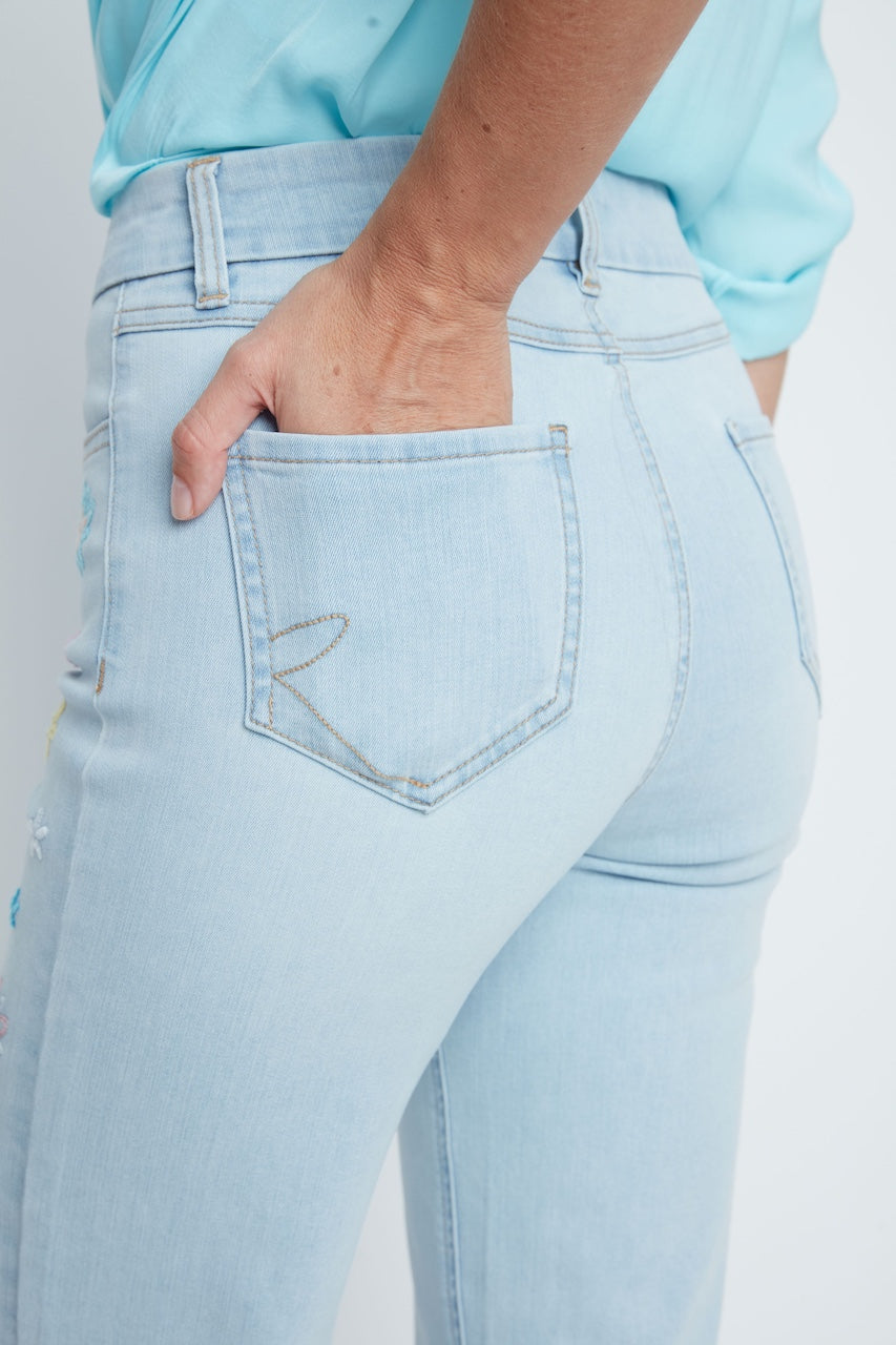 Le jean broderies florales Renuar | R11056D-E2141