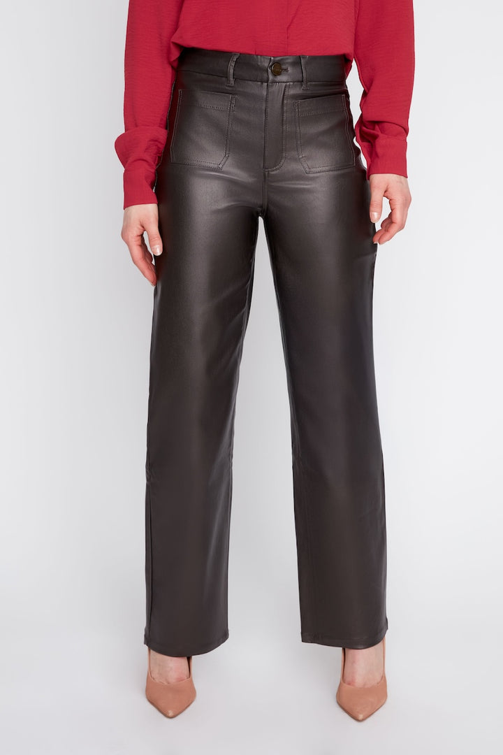 Le pantalon droit effet cuir Renuar | R11088-E3054