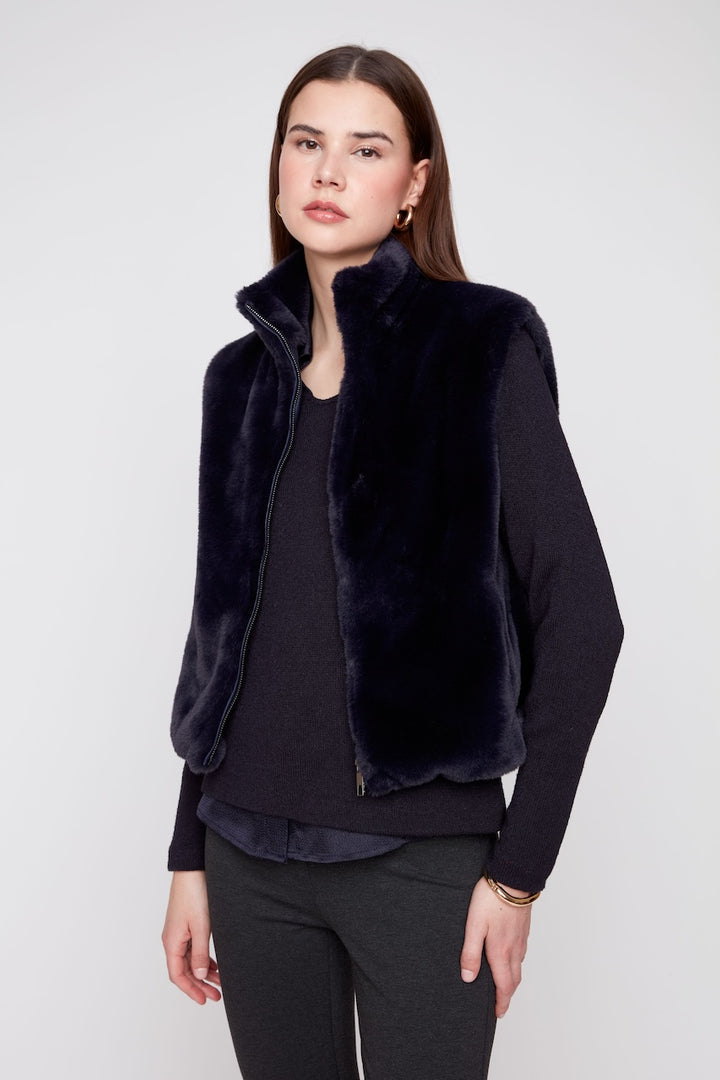 La veste sans manches en fausse fourrure Renuar | R3879L-E3011