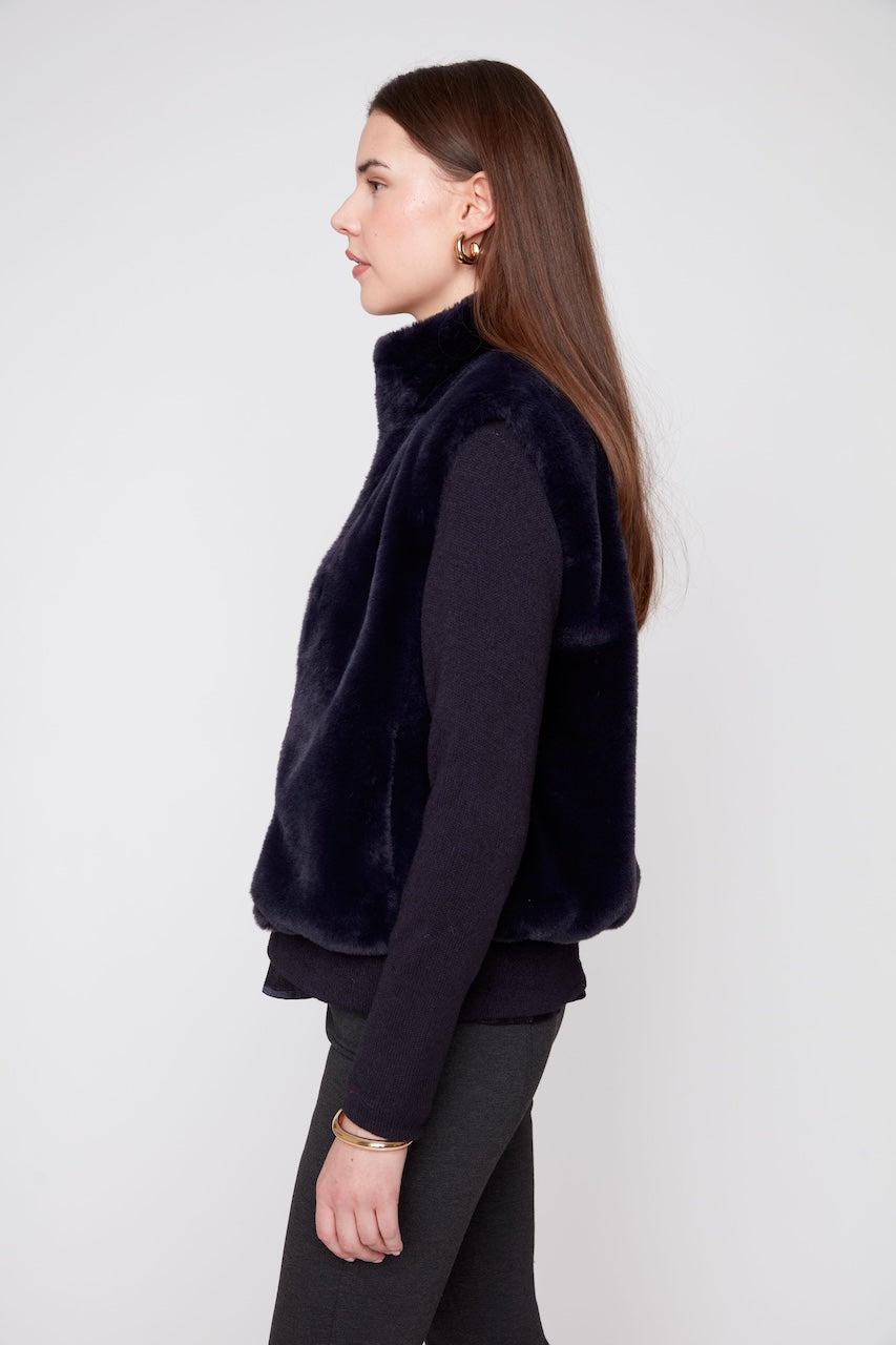 La veste sans manches en fausse fourrure Renuar | R3879L-E3011