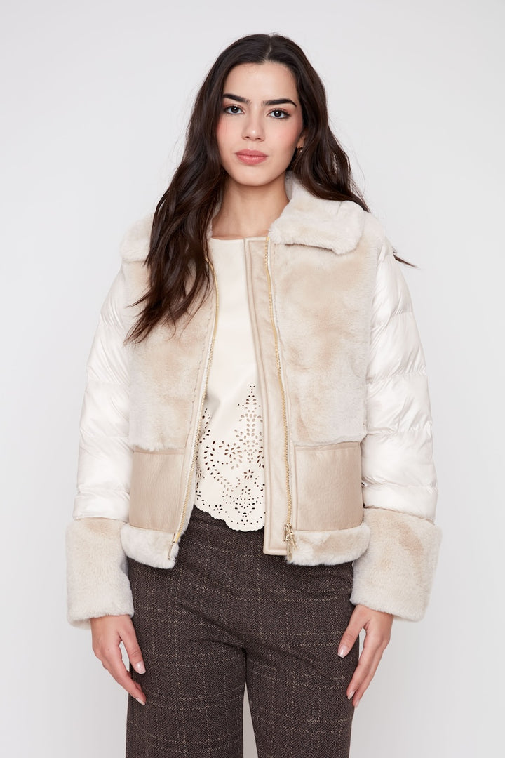 La veste matelassée en fausse fourrure Renuar | R3949L-E3116
