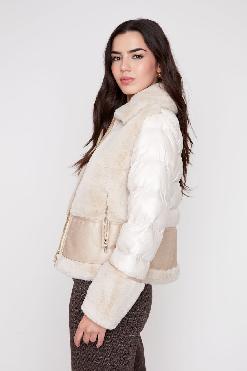 La veste matelassée en fausse fourrure Renuar | R3949L-E3116