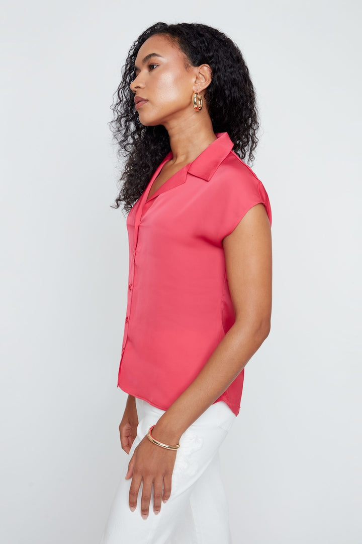 La blouse satin lisse Renuar | R5243-465