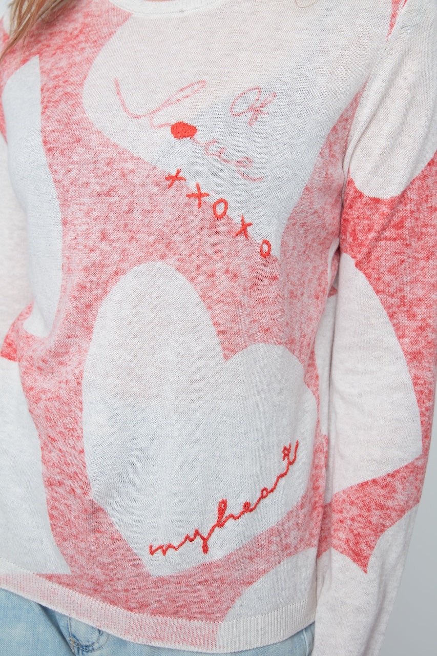 Le chandail motif de coeurs Renuar | R6976-4131