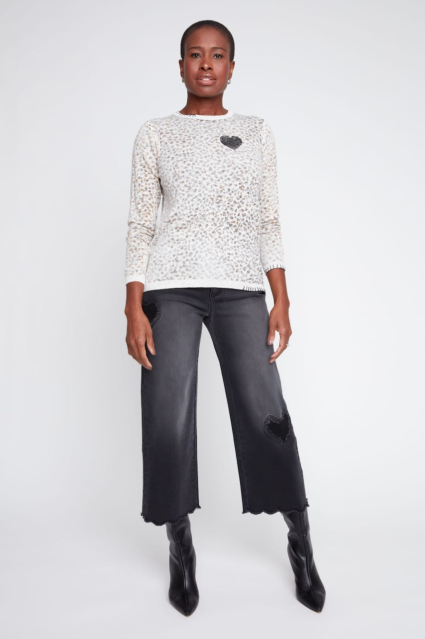 Le chandail en coton à imprimé animalier Renuar | R6998-4131