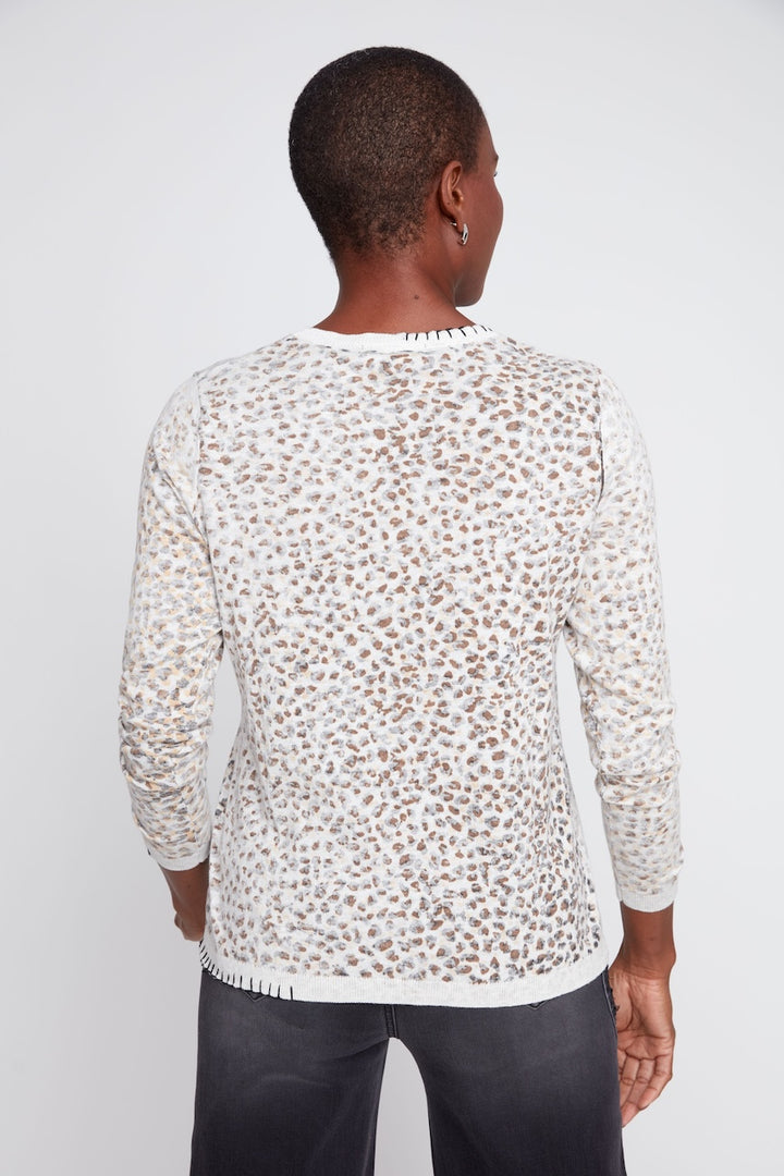 Le chandail en coton à imprimé animalier Renuar | R6998-4131