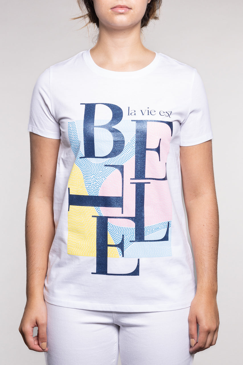 Le t-shirt ''La vie est belle '' de Carreli Jeans