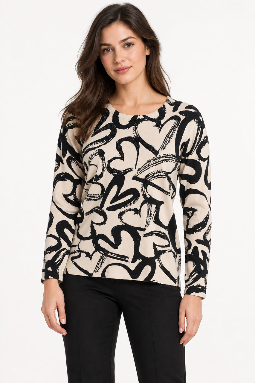 Le chandail à motif cœur Moffi | TA304