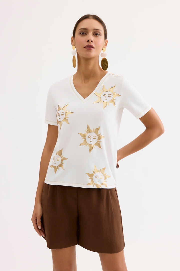 Le t-shirt motifs de soleil Leo Ugo | TEJ984