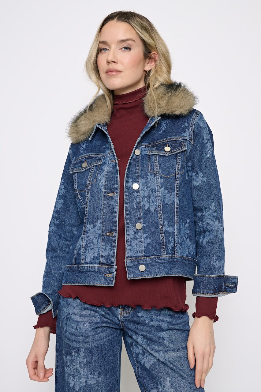 La veste en denim à col contrastant Picadilly | Y6471VP