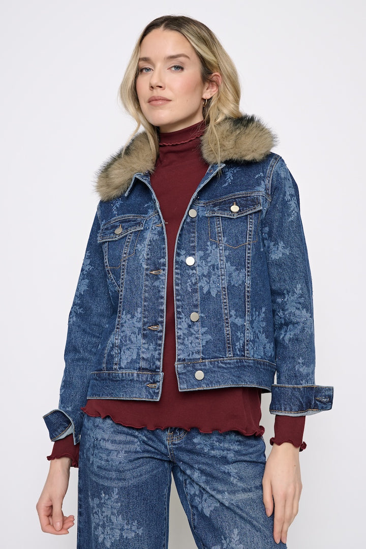 La veste en denim à col contrastant Picadilly | Y6471VP