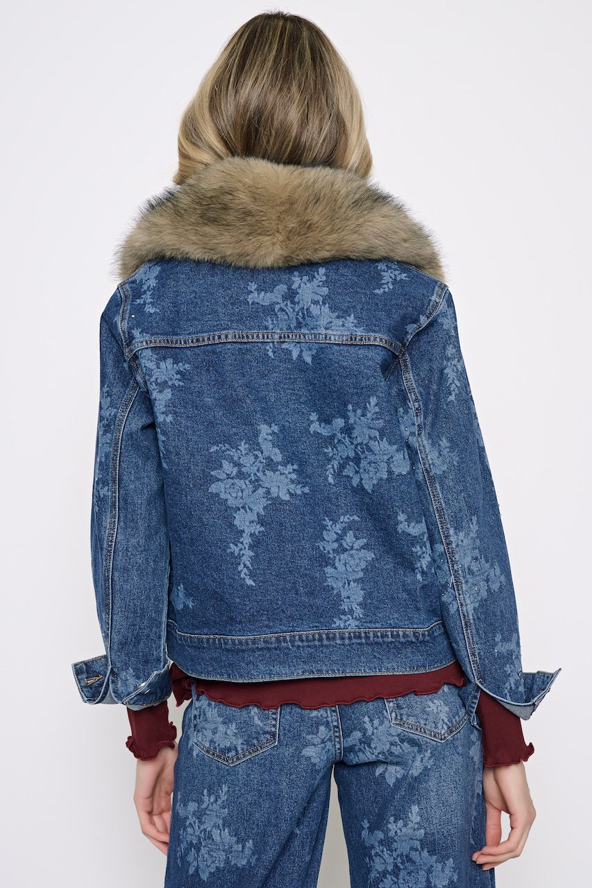 La veste en denim à col contrastant Picadilly | Y6471VP