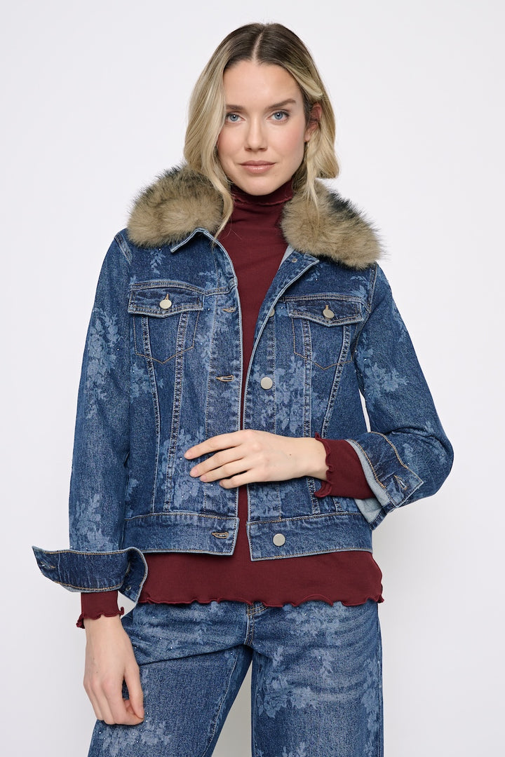 La veste en denim à col contrastant Picadilly | Y6471VP