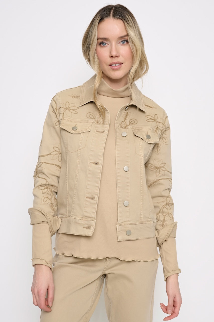 La veste en denim brodée Picadilly | Y6498