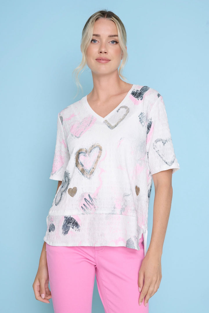Le haut imprimé de coeur Picadilly | ZC188EI