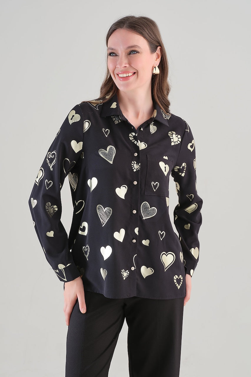 La blouse imprimée à cœurs Tricotto | 96043